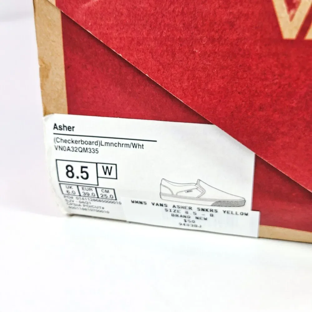 Vans Asher Checkerboard Lemon Chrome White VN0A32QMM335 Women’s 8.5 - Picture 7 of 7